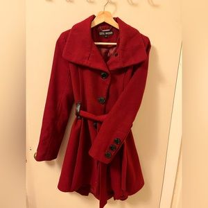 Steve Madden Cherry Red Trench Coat 🍒Size Small